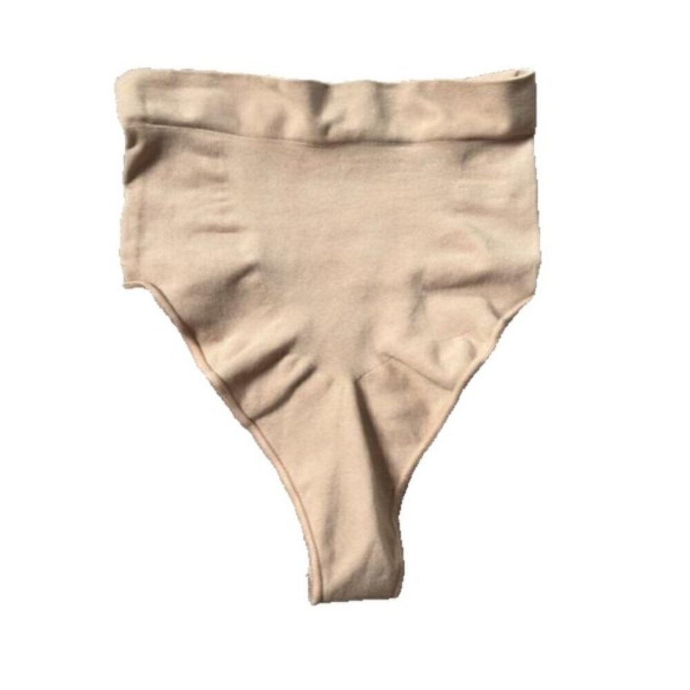 Skims S/M Seamless Sculpt Mid Rise Thong Core Control Ochre Tan NWOT MSRP $34